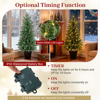DirectDeals 4 ft pre-lit Christmas trees 2-pack with warm white LED lights artificial trees on Tampa Home & Garden Store