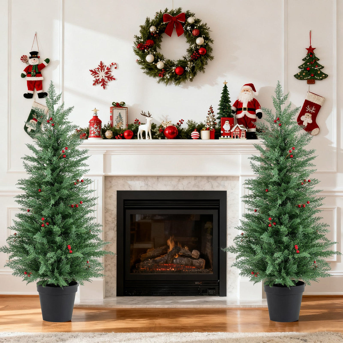 DirectDeals 4 ft pre-lit Christmas trees, 2-pack with 70 warm white LEDs on Tampa Home & Garden Store