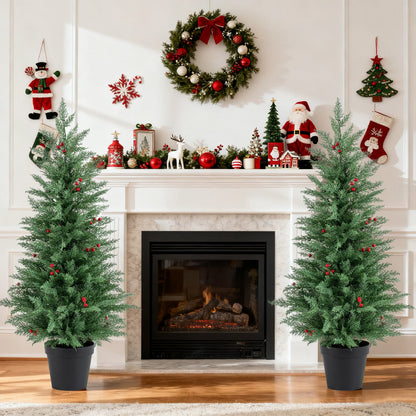 DirectDeals 4 ft pre-lit Christmas trees, 2-pack with 70 warm white LEDs on Tampa Home & Garden Store