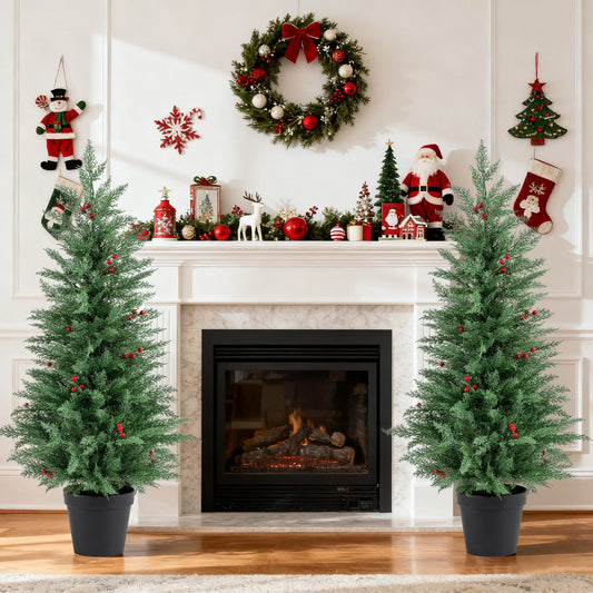 DirectDeals 4 ft pre-lit Christmas trees, 2-pack with 70 warm white LEDs on Tampa Home & Garden Store