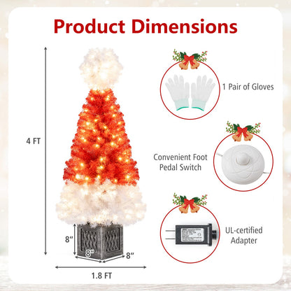 4 ft artificial Christmas tree with 300 branch tips and 100 warm white LED lights on Tampa Home & Garden Store