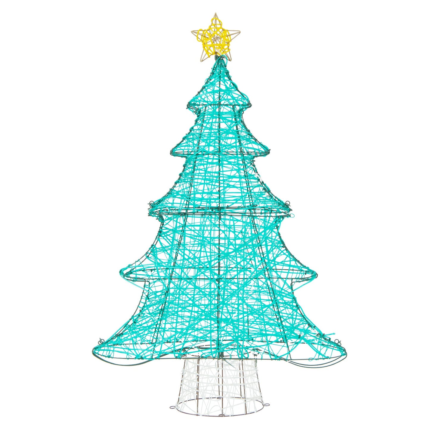 4 ft lighted Christmas tree teal wireframe with 520 LEDs and yellow star topper DirectDeals on Tampa Home & Garden Store
