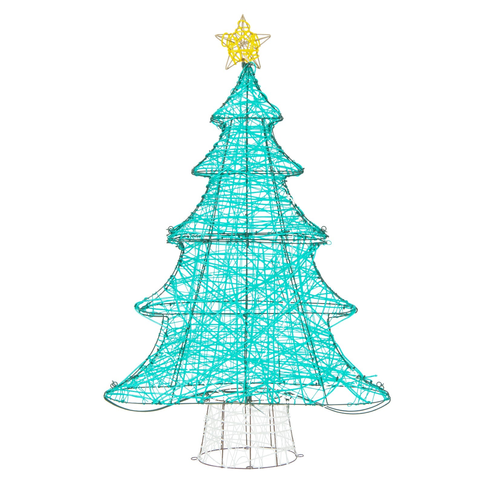 4 ft lighted Christmas tree teal wireframe with 520 LEDs and yellow star topper DirectDeals on Tampa Home & Garden Store