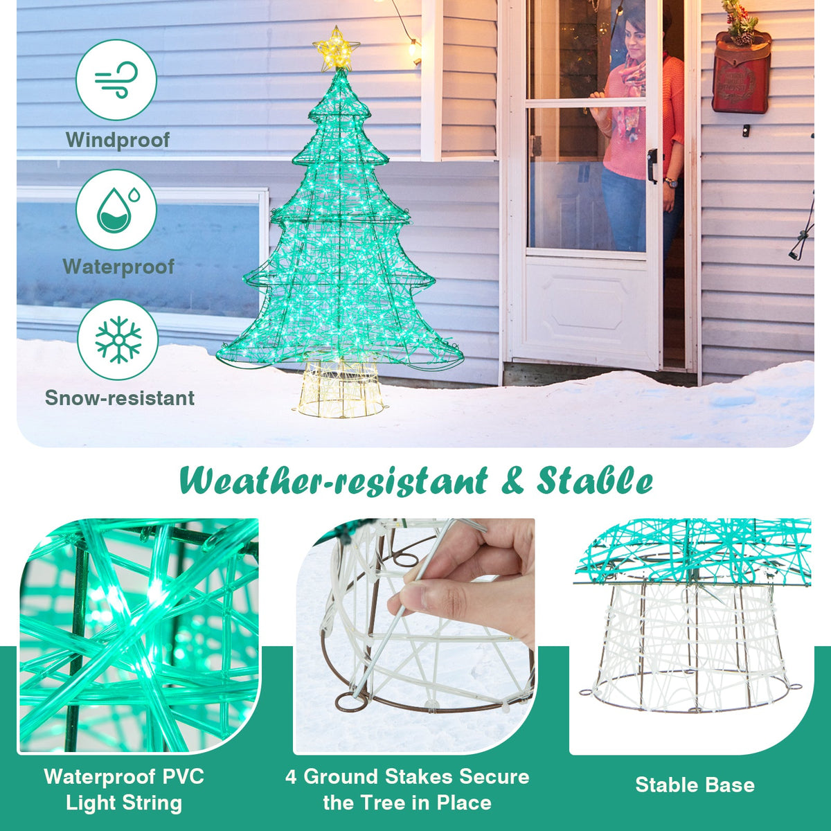 4 ft teal lighted artificial Christmas tree with 520 LED lights and star topper DirectDeals on Tampa Home & Garden Store