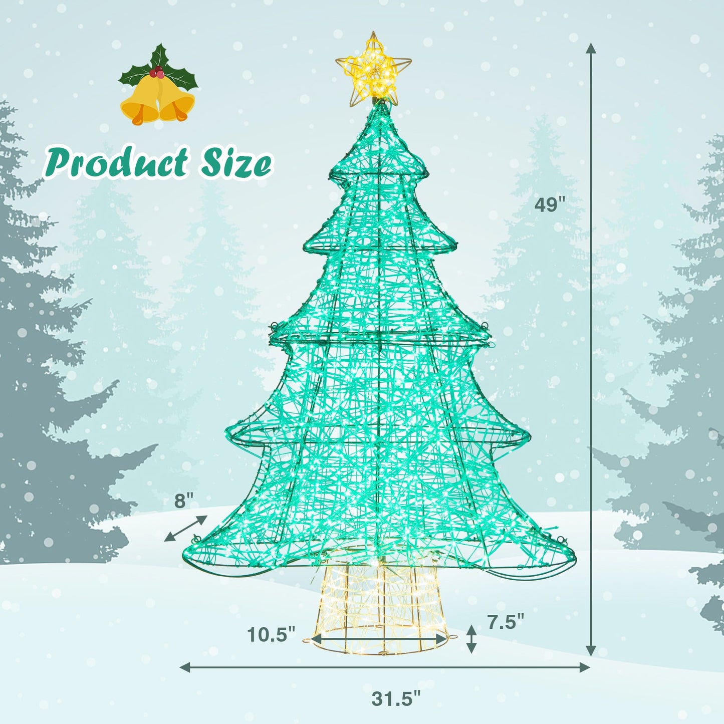 DirectDeals 4 ft lighted artificial Christmas tree with 520 LED lights and star topper on Tampa Home & Garden Store