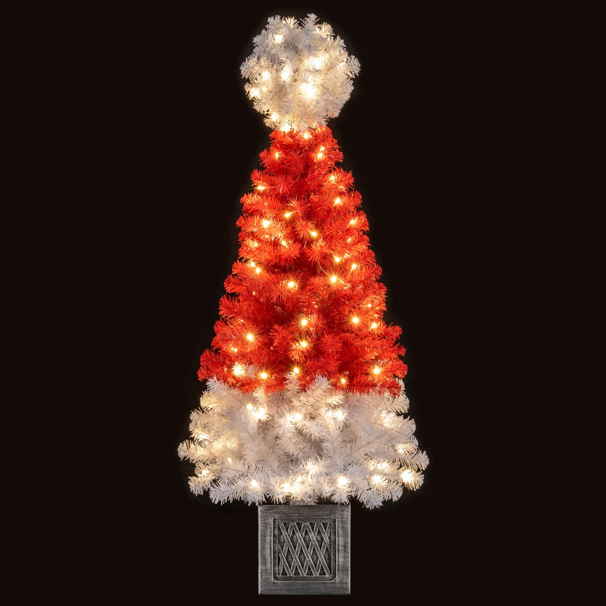 4 ft artificial Christmas tree Santa hat red body white top, 300 branch tips DirectDeals on Tampa Home & Garden Store