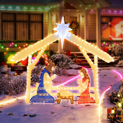 4 ft lighted nativity scene DirectDeals Holy Family under star arch with warm-white LEDs on Tampa Home & Garden Store