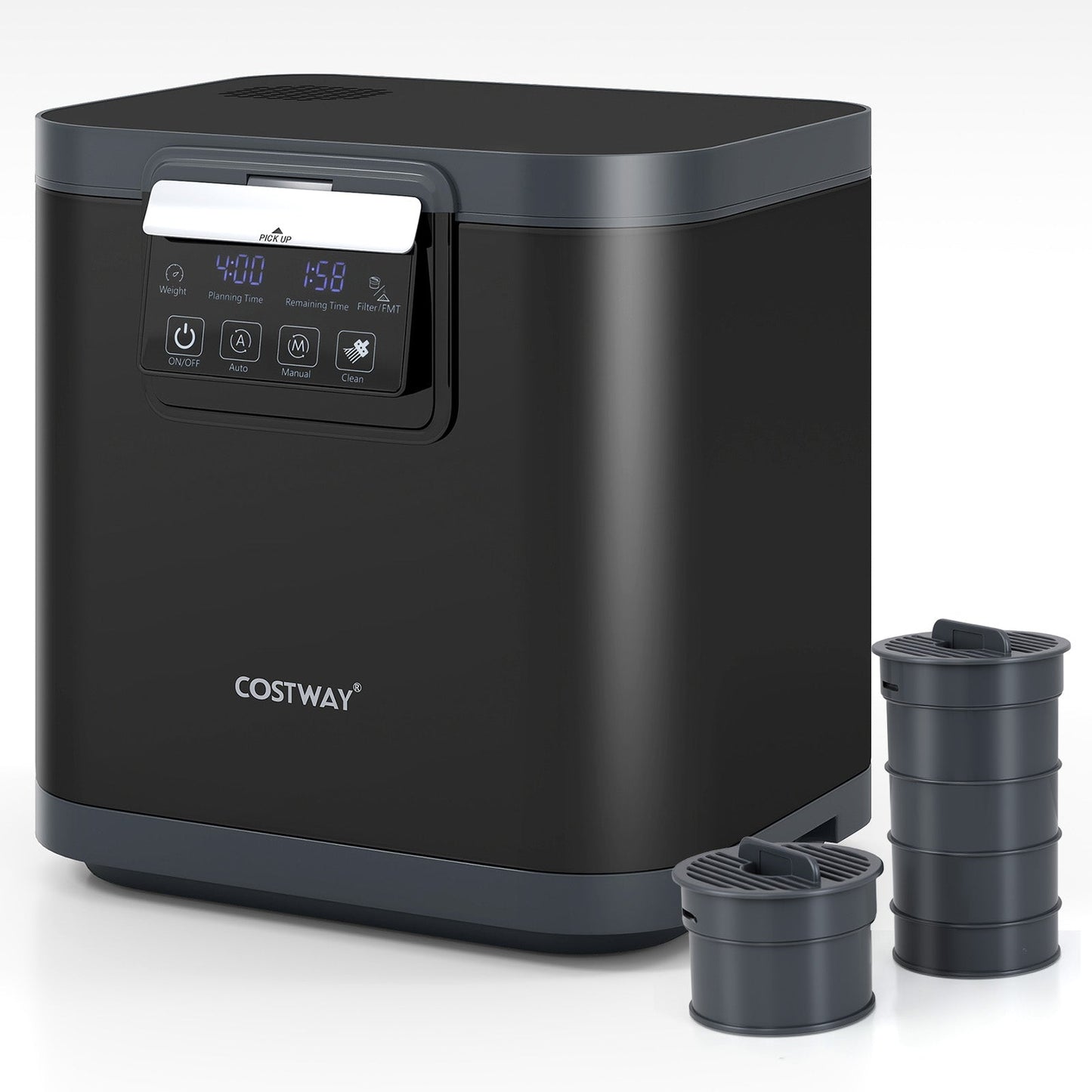 Compostador Eléctrico de 4 L con Tapa y Pantalla LED para Cocina-Negro