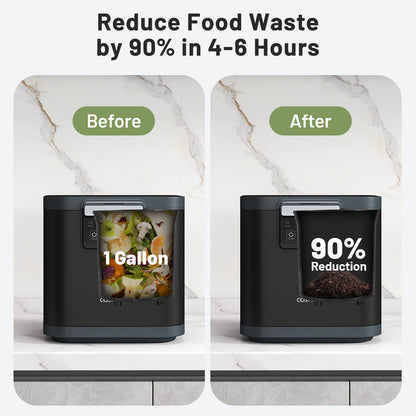 Compostador Eléctrico de 4 L con Tapa y Pantalla LED para Cocina-Negro