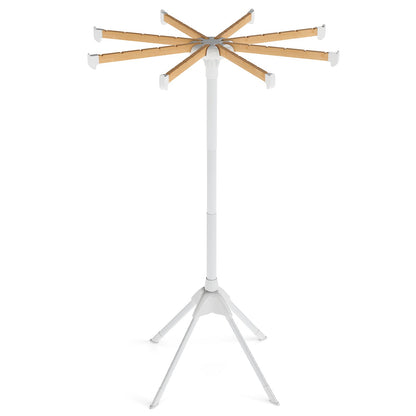 4 Legs Foldable Clothes Drying Rack with 8 Bamboo Hanging Rods and 40 Hanger Slots