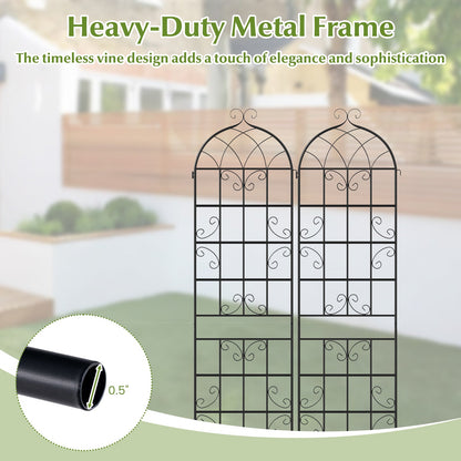 4 Pack 86" x 20" Metal Garden Trellis for Outdoor Climbing Plants