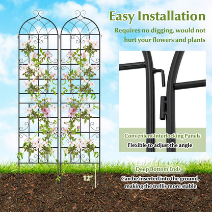4 Pack 86" x 20" Metal Garden Trellis for Outdoor Climbing Plants
