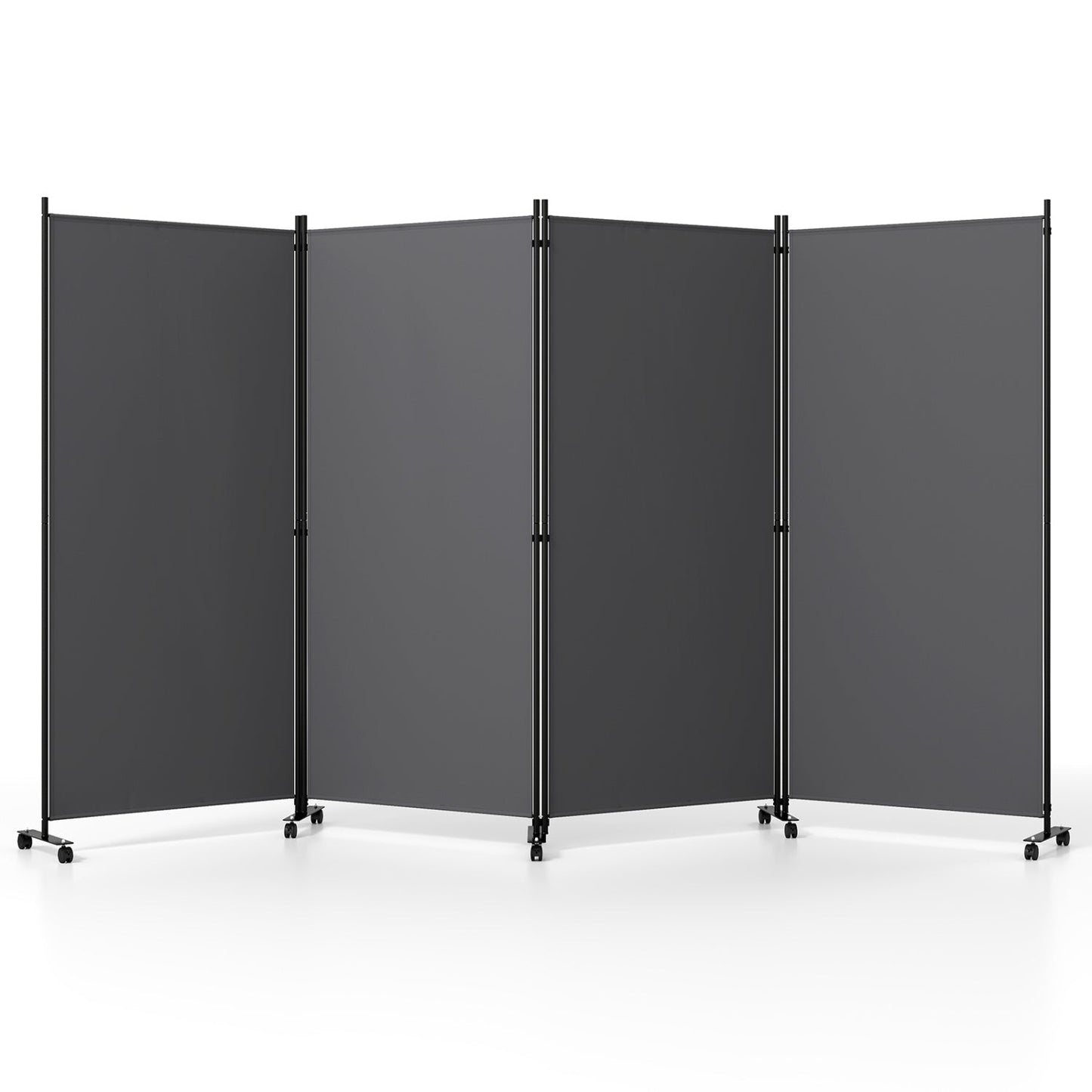 4-panel folding room divider on wheels, gray panels, 71.5 tall DirectDeals on Tampa Home & Garden Store