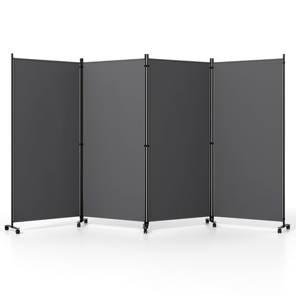 4-panel folding room divider on wheels, gray panels, 71.5 tall DirectDeals on Tampa Home & Garden Store