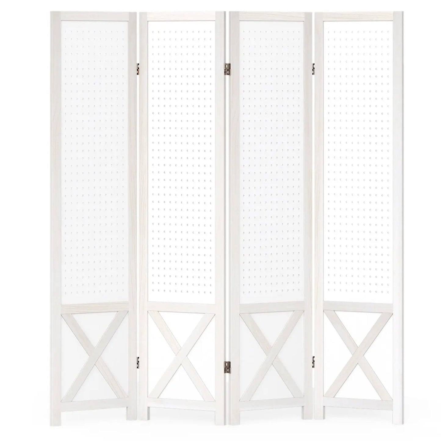 6-Panel Pegboard Room Divider Foldable Screen