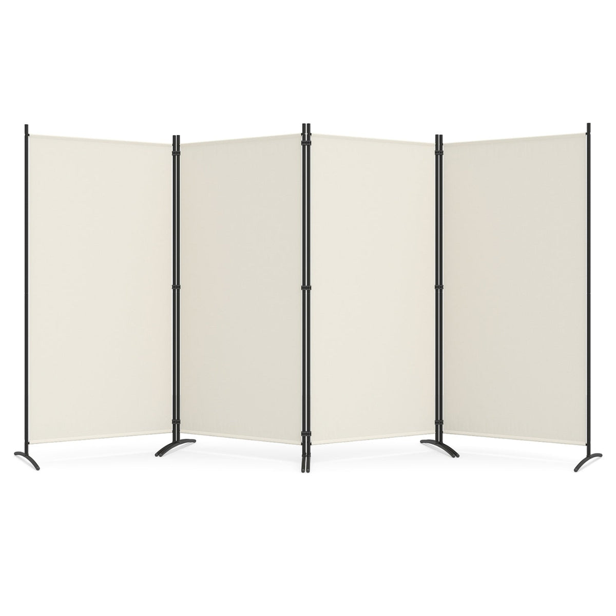 4-panel room divider screen by DirectDeals with beige fabric panels and black metal frame on Tampa Home & Garden Store