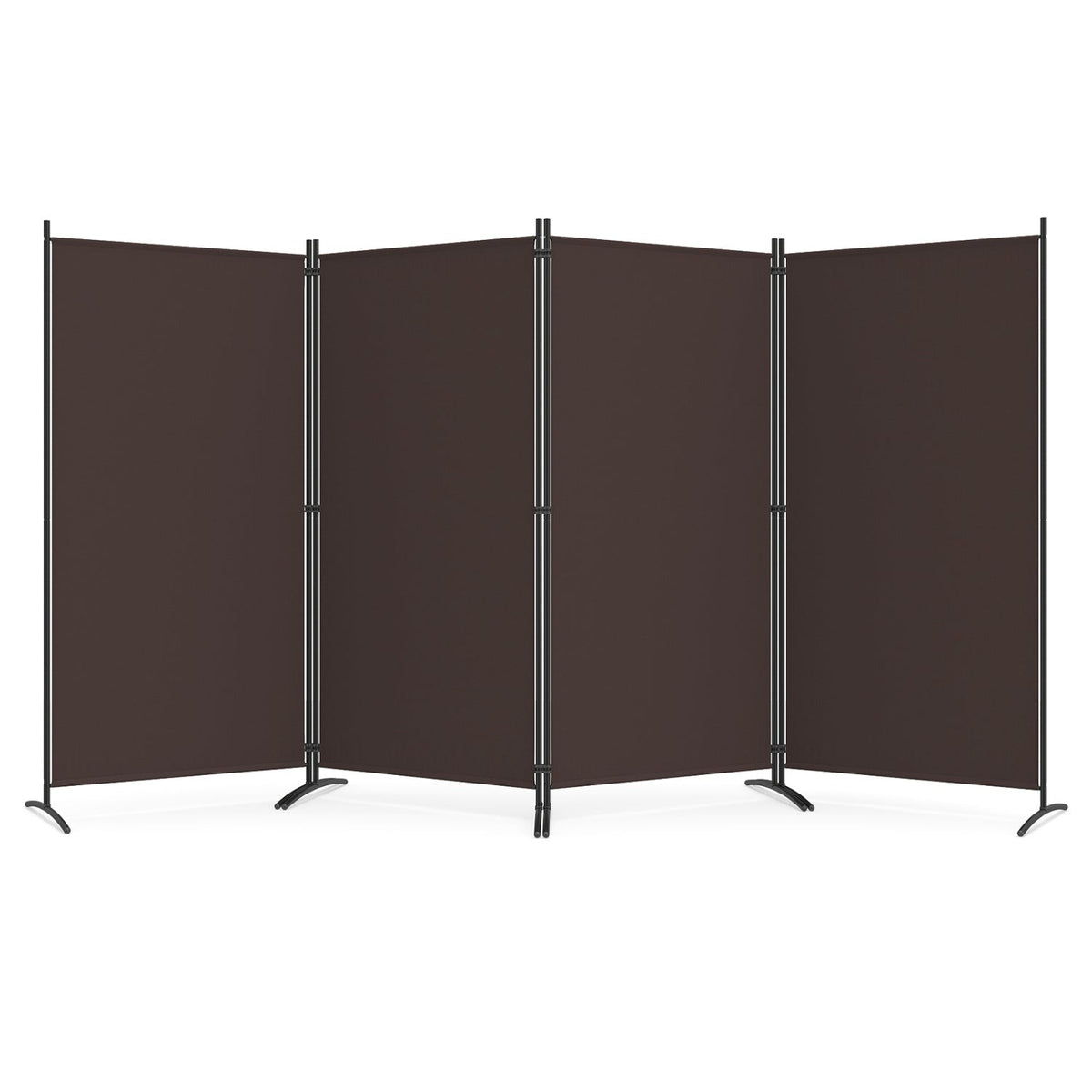 4-panel room divider screen DirectDeals, 6 ft tall folding partition with dark brown panels on Tampa Home & Garden Store