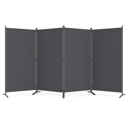 4-panel room divider screen, 6 ft tall, black fabric panels with metal frame on Tampa Home & Garden Store