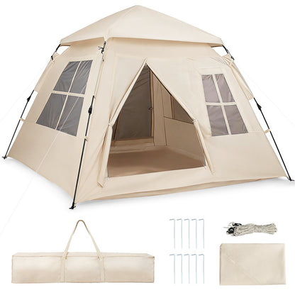 GemGear 4-Person Pop-Up Camping Tent with rainfly beige color 2 doors on Tampa Home & Garden Store