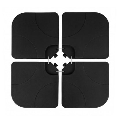 4-Piece Cantilever Offset Base 164 LBS Heavy-Duty Square with U-Locking Pins-Black