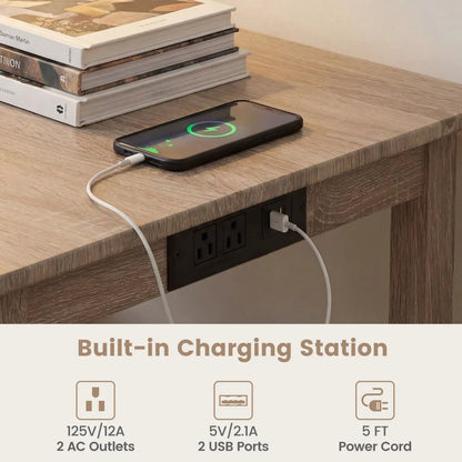 Counter Height Dining Table Set with Power Outlet