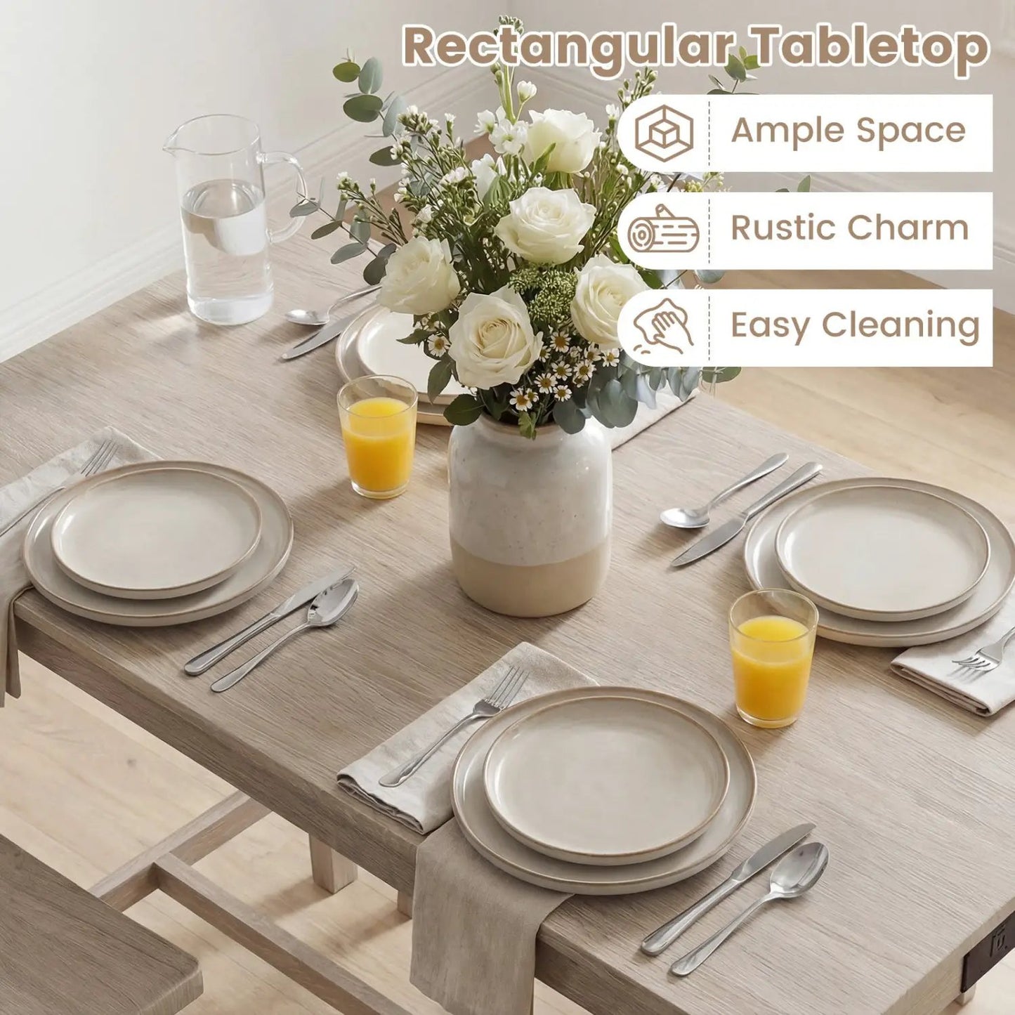 Counter Height Dining Table Set with Power Outlet