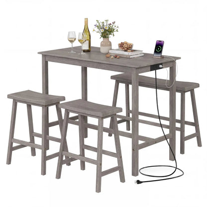Counter Height Dining Table Set with Power Outlet