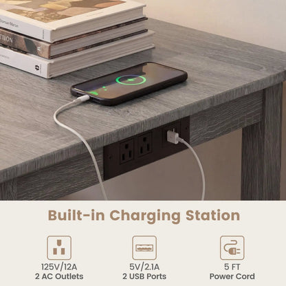 Counter Height Dining Table Set with Power Outlet
