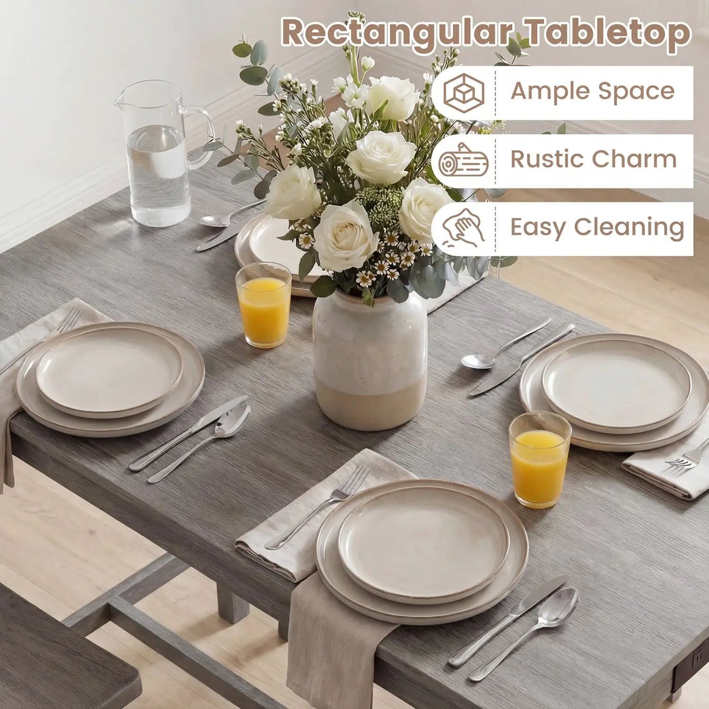Counter Height Dining Table Set with Power Outlet
