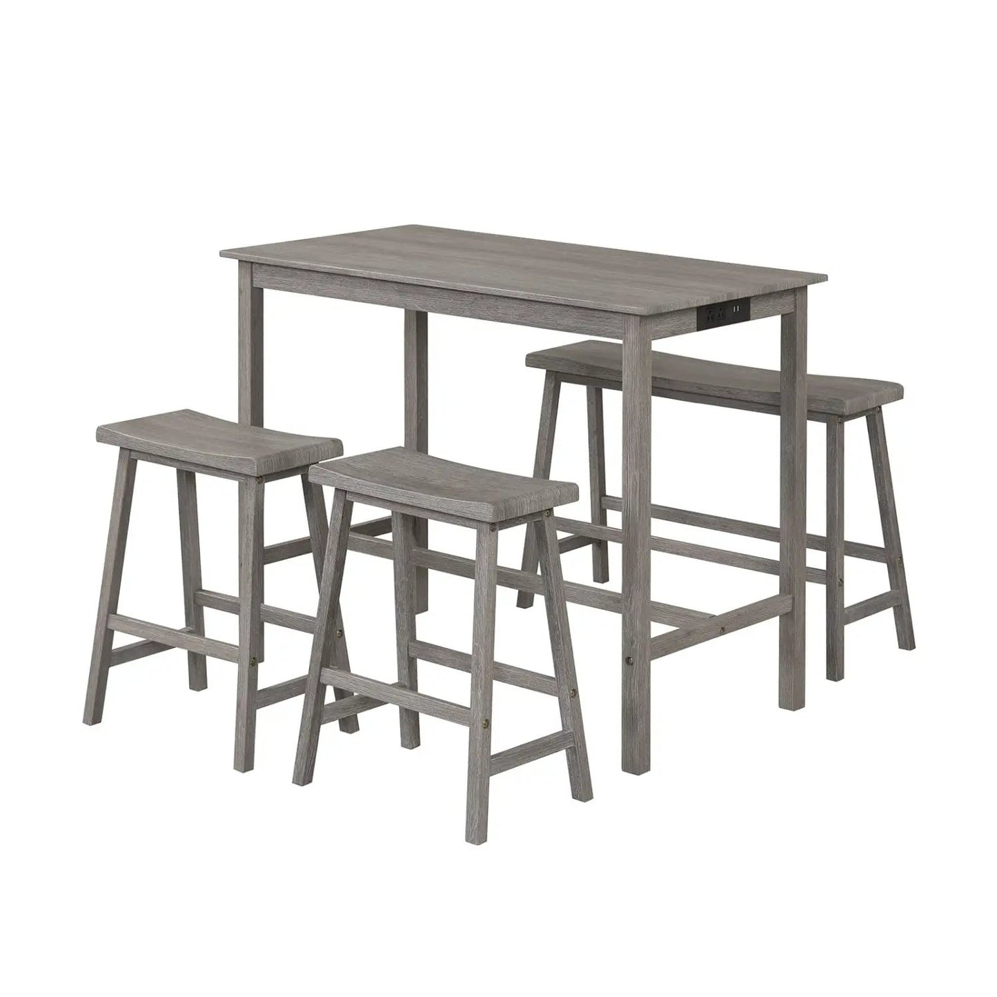 Counter Height Dining Table Set with Power Outlet
