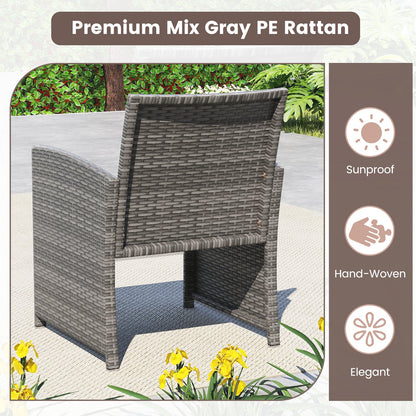 4 Piece Patio Conversation Set Rattan Chair Loveseat and Table Set