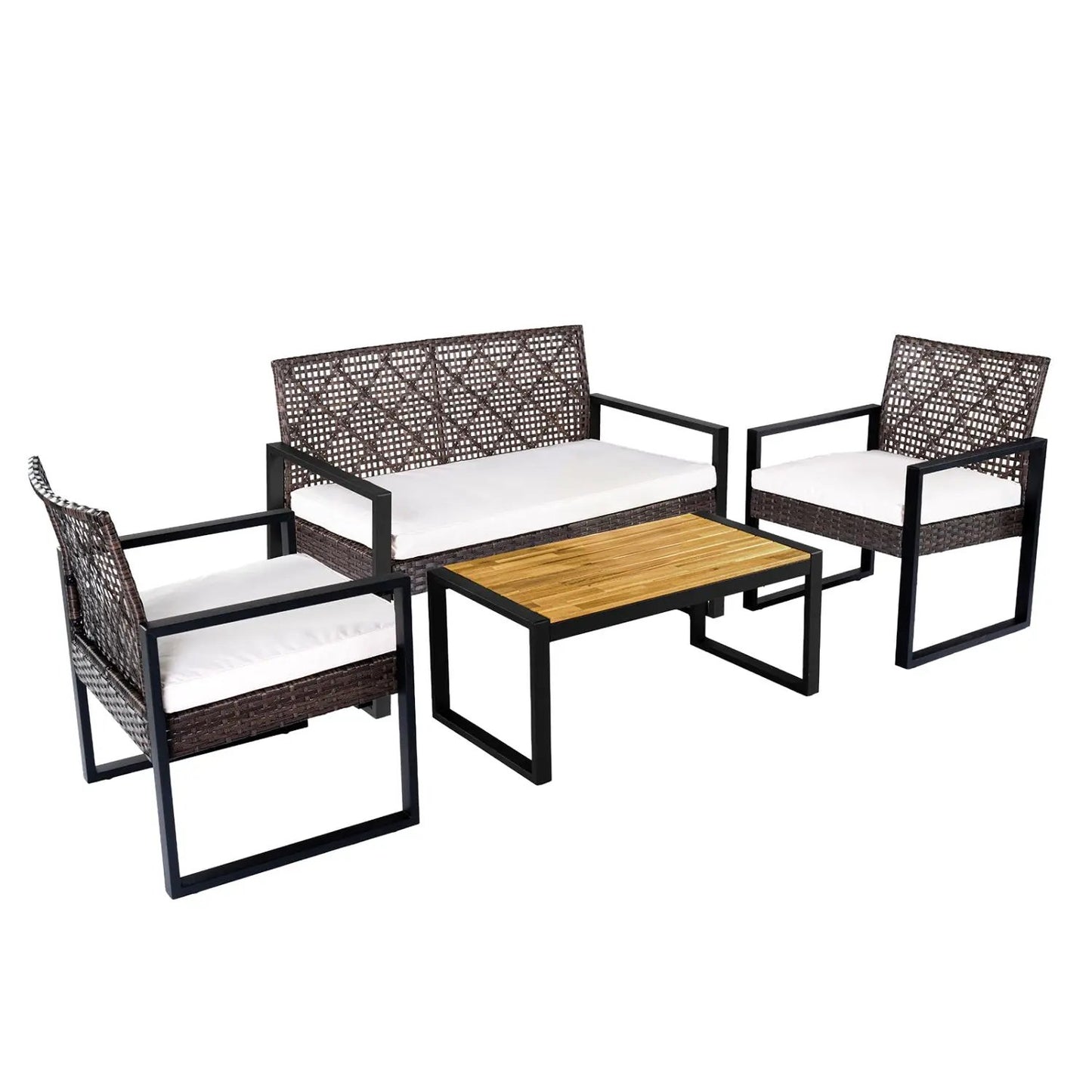4-Piece Conversation Set With Acacia Coffee Table