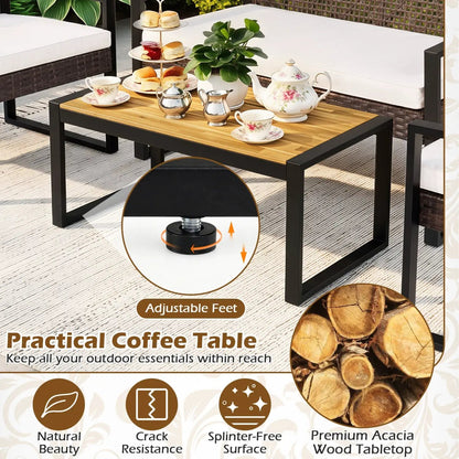 4-Piece Conversation Set With Acacia Coffee Table