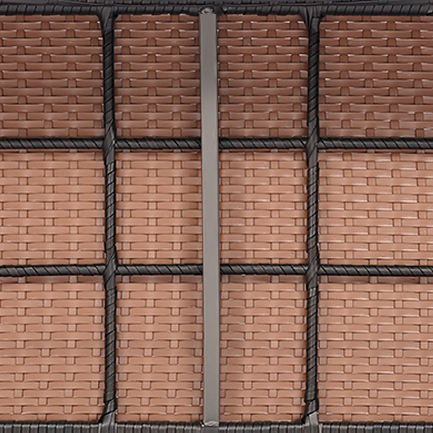 Juego de sofá de mimbre para patio de 4 piezas con 2 sillas de ratán y sofá de dos plazas con mesa - Marrón