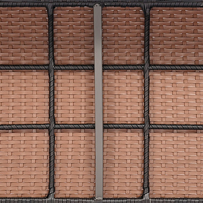 Juego de sofá de mimbre para patio de 4 piezas con 2 sillas de ratán y sofá de dos plazas con mesa - Marrón