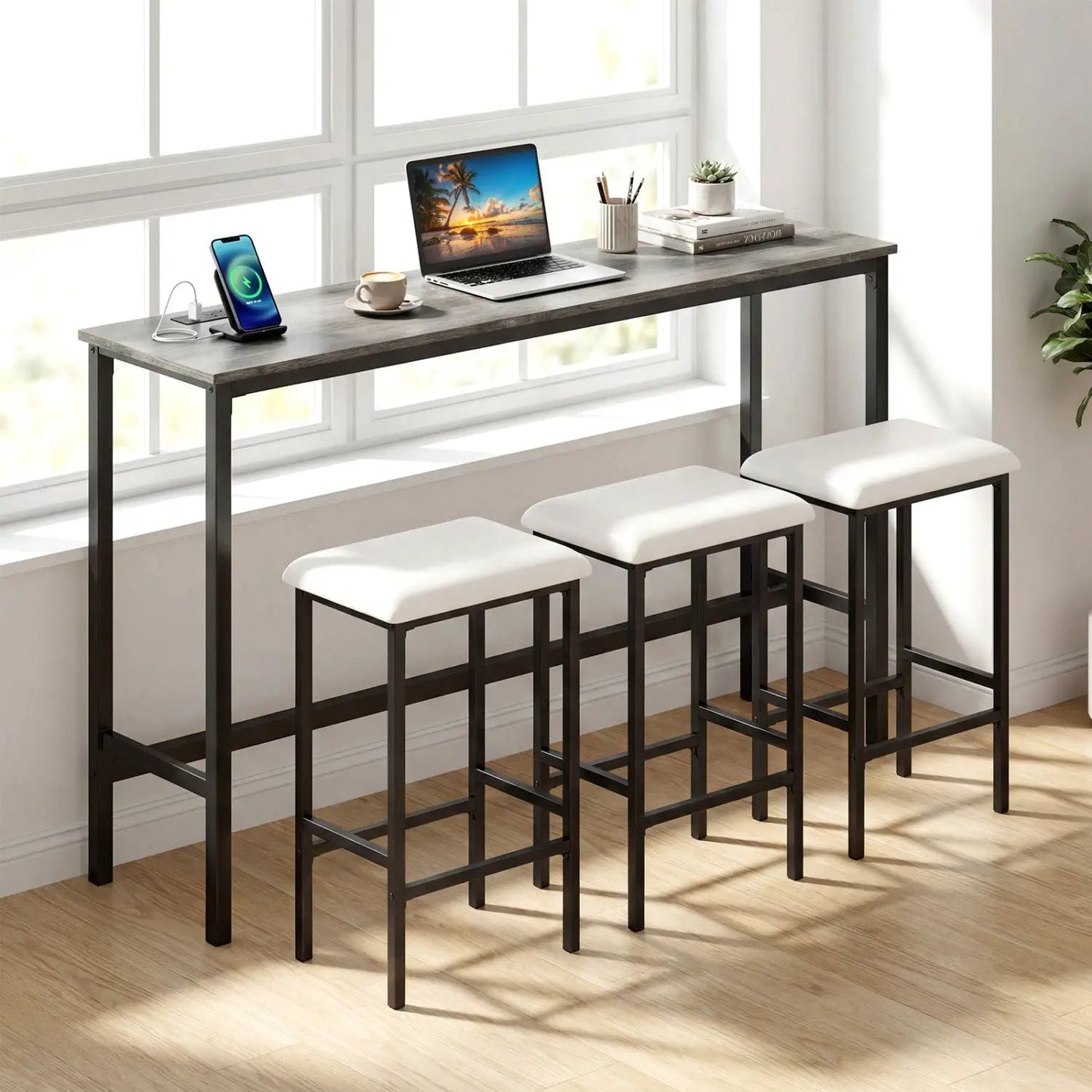 4 Piece Counter Height Bar Table with Stools