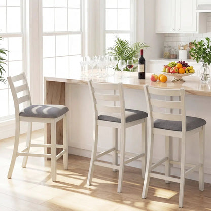 Counter Height Chairs with Rubberwood Legs