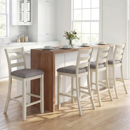 Counter Height Chairs with Rubberwood Legs