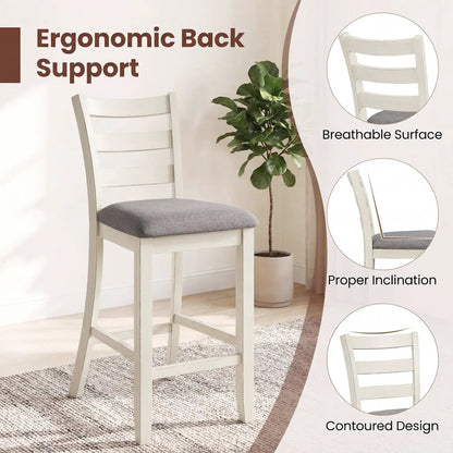 Counter Height Chairs with Rubberwood Legs