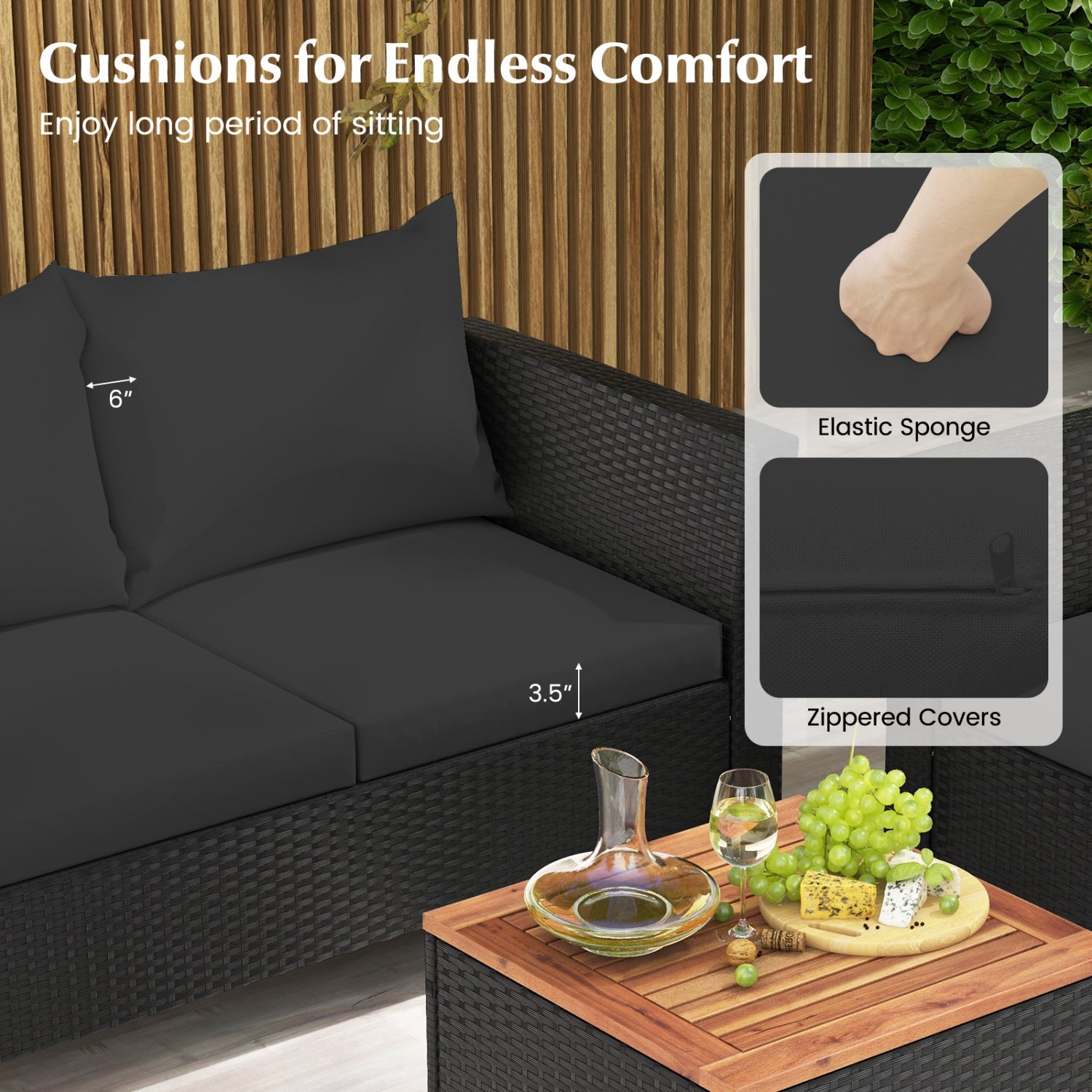 4-Piece Patio Conversation Set with Storage Coffee Table by DirectDeals in dark wicker on Tampa Home & Garden Store