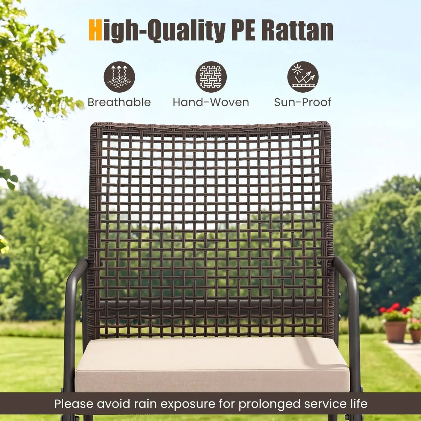 4-Piece Patio Furniture Set with Acacia Wood