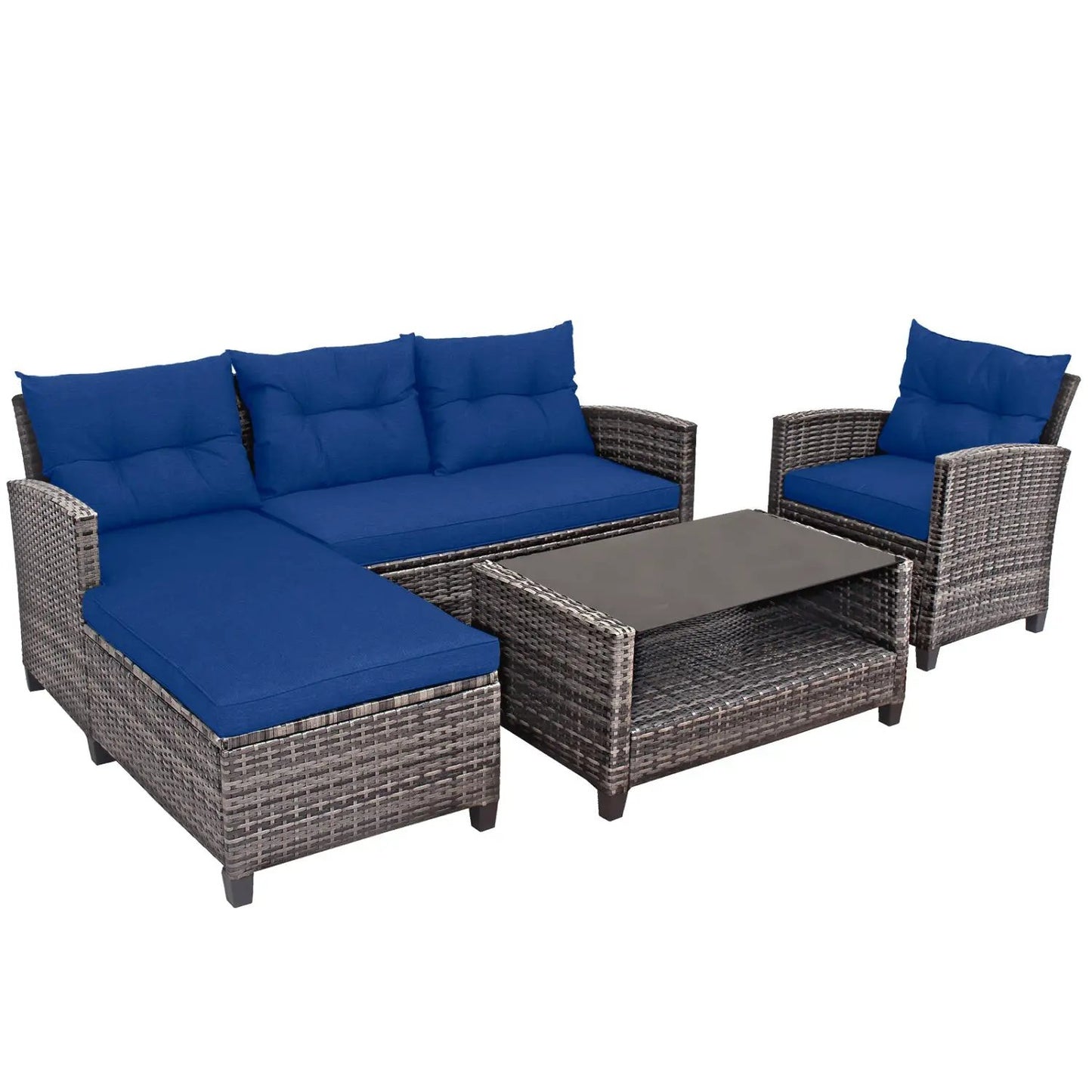 Outdoor Sectional Sofa Set with Coffee Table