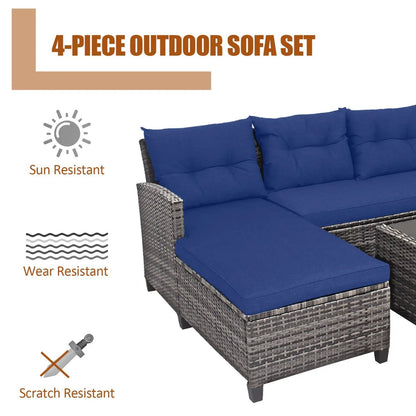 Outdoor Sectional Sofa Set with Coffee Table
