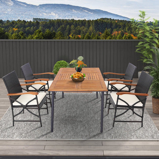 Set of 2/4 Patio Wicker Chairs with Soft Zippered Cushion - Tampa Home & Garden Store