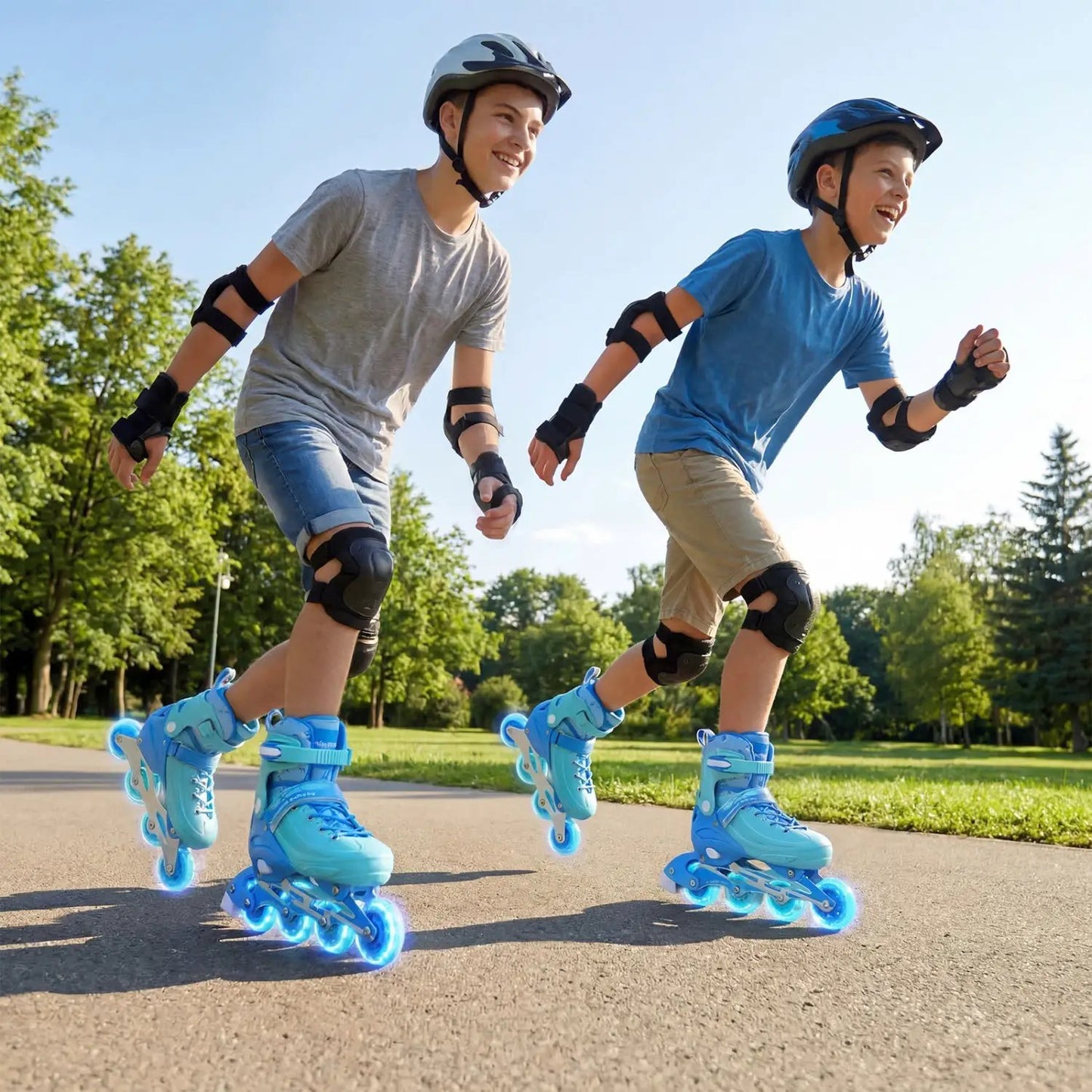 Four Size Adjustable Inline Skates Ages 9 to 14