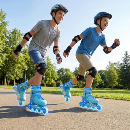 Four Size Adjustable Inline Skates Ages 9 to 14