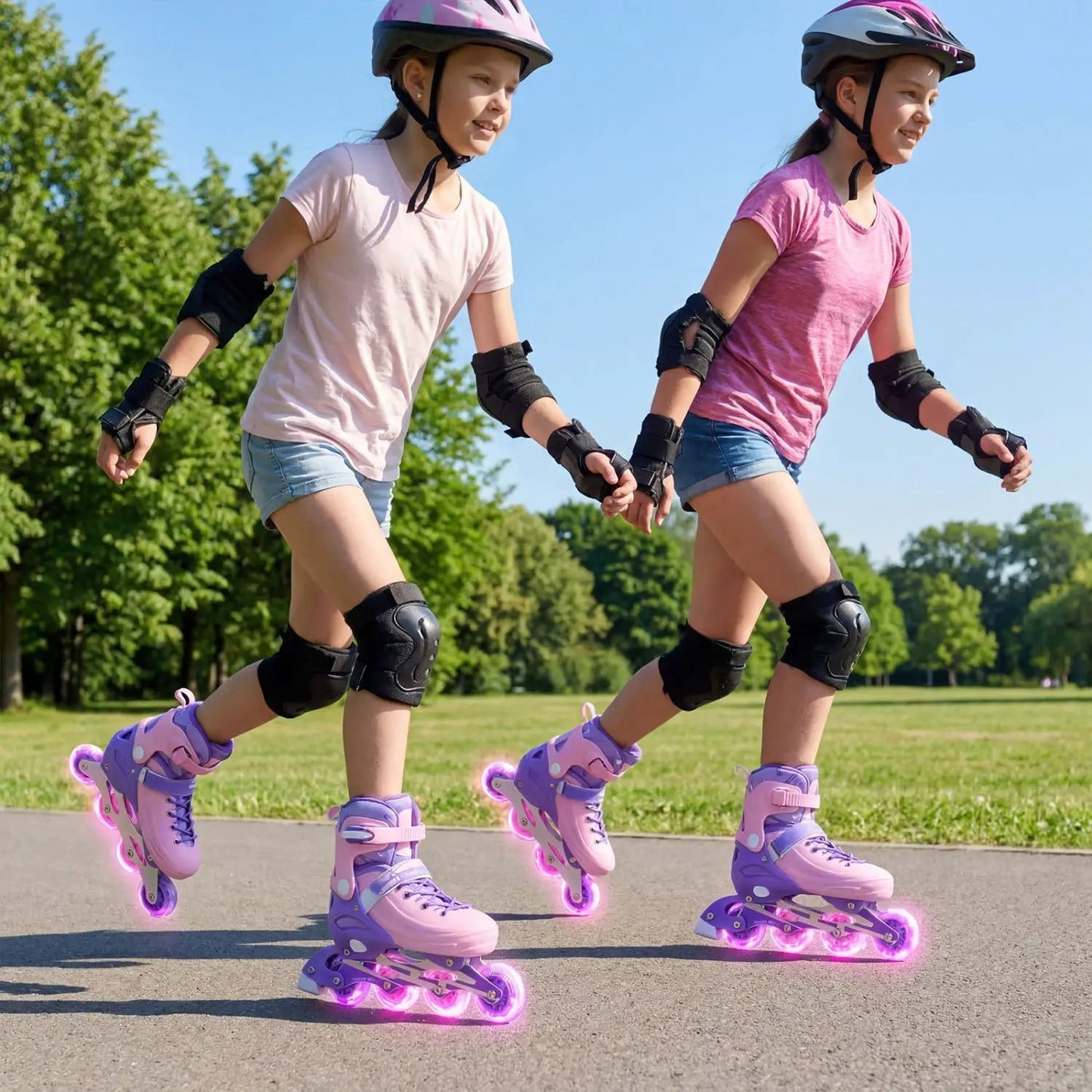 Four Size Adjustable Inline Skates Ages 9 to 14