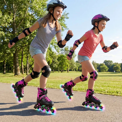 Adjustable Light-Up Kids Inline Skates Ages 9-14