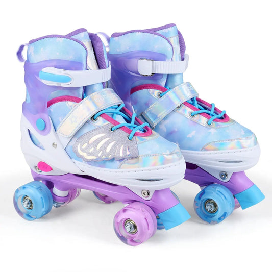 4 Sizes Adjustable Kids Roller Skates with Lights