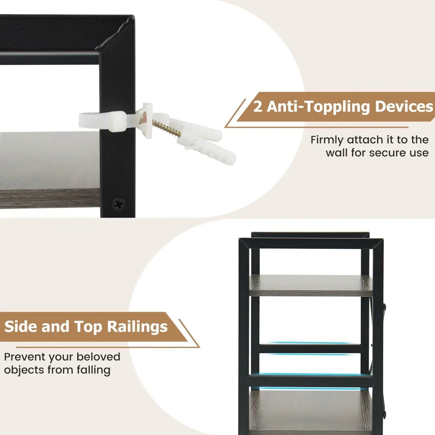 Narrow Freestanding 4-Tier Bookshelf Metal Frame